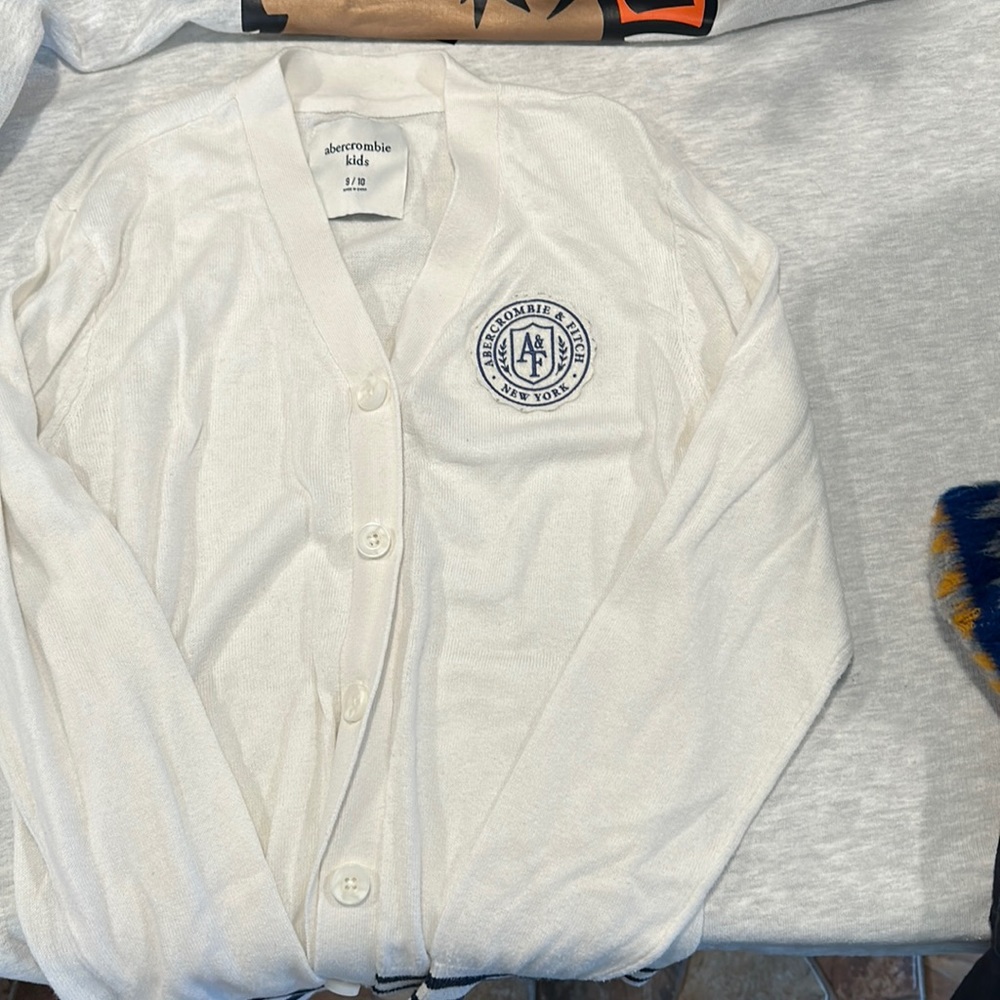 Youth white cardigan sweater